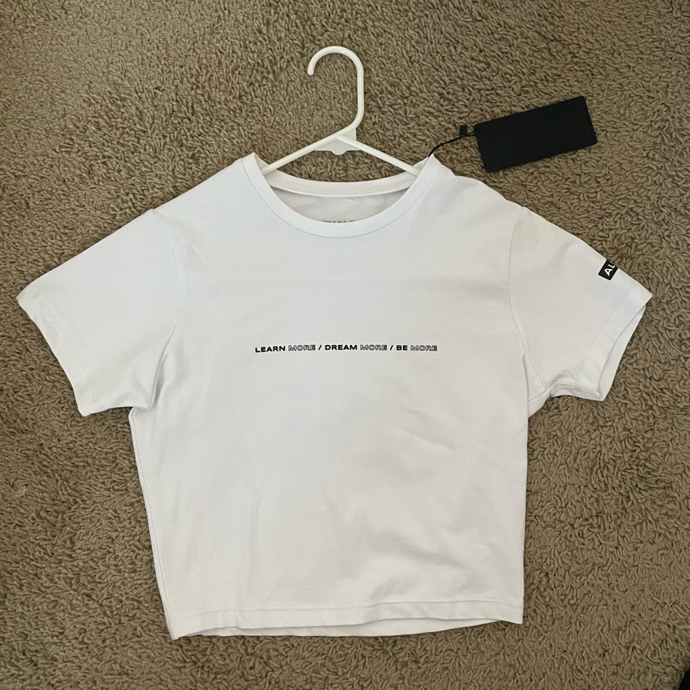 Alphalete be more fitted lifestyle crop tee Xsmall white